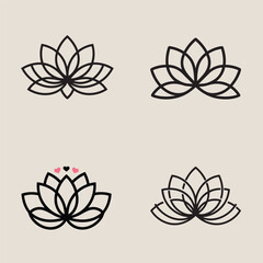 Lotus Flower Designs: A collection of elegant lotus flower designs, perfect for branding, meditation, and spiritual themes. show the beauty of simplicity and harmony
