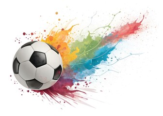 Fototapeta premium Colorful Soccer Ball Illustration
