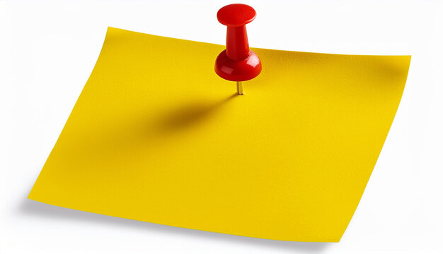 Yellow Sticky Note with Red Pushpin