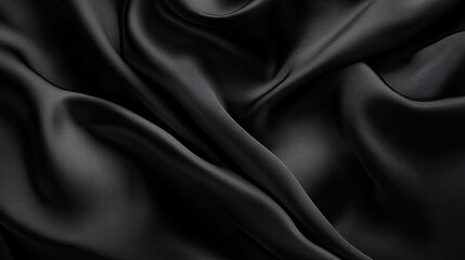 Dark black fabric background with artistic folds and shadow depth for premium product display