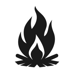 Vector fire flame set with hot yellow and orange icons depicting danger and heat