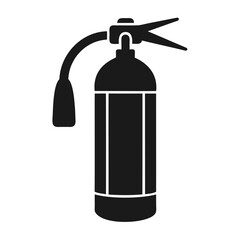 Isolated red metal fire extinguisher bottle with silver spray equipment on white