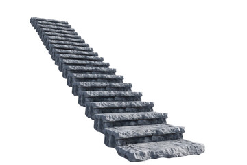 stone steps staircase 3d render on transparent background