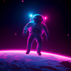 Fototapeta premium astronauta galleggia fluttua