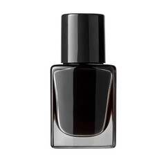 black nail polish bottle on white background