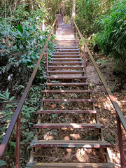 Stair on the mountain. This stair is very long hight and deep.