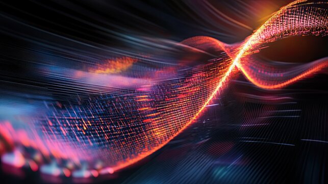 DNA sequencing and genetic technology illustration, featuring a radiant helix and digital glow