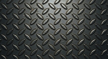 黒鉄の滑り止め模様 光沢感ある質感 重厚な背景テクスチャ