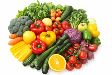 Vibrant Vegetable Medley: A colorful array of fresh, raw vegetables, showcasing the diversity of nature's bounty and perfect for illustrating healthy eating and lifestyle concepts.