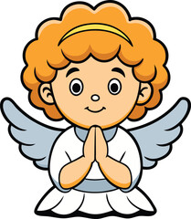 Fototapeta premium Angel with feathered wings, radiating purity and serenity, ideal for conveying themes of faith and spirituality.