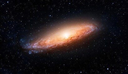 Fototapeta premium Dark sky concept. A stunning view of a galaxy illuminating the vastness of space at night.