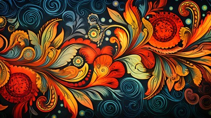 Richly detailed batik ornament patterns in vibrant colors with clean background texture