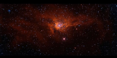 Deep Space Nebula Art with Stars Bright Glowing Cinematic Wide-Angle View Cosmic Lighting