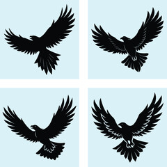 Obraz premium Flying Eagle Silhouette vector illustration