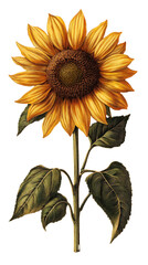 Naklejka premium illustration of a sunflower isolated on a transparent background