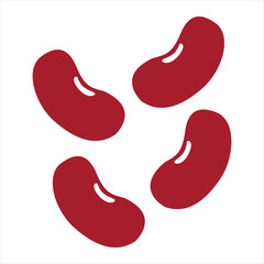 Cooking red kidney beans icon silhouette vector illustration design
