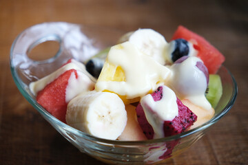 Fruit salad food close up