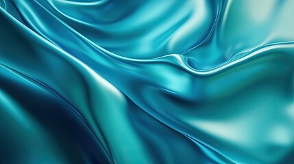 Obraz premium Abstract Teal Silk Drape Liquid Flowing Fabric Texture Background