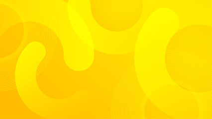 Abstract yellow gradient overlapping circle background vector illustration