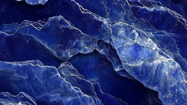Abstract image of blue and white Lapis Lazuli marble texture with wavy patterns mineral pattern texture beauty. Filled stone background for advertising. Macro cinematography.