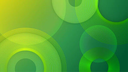 trendy green gradient abstract background with overlapping circles vector illustration, perfect for banner, digital poster, or business presentation