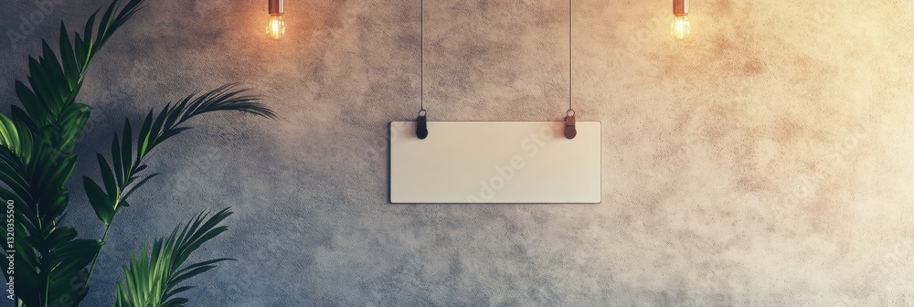 Aufkleber Minimalist work badge displayed in soft light against a textured office wall, creating a balanced and calming atmosphere