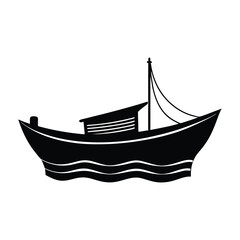 Simple boat silhouette vector illustration 