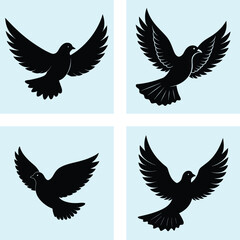 Obraz premium Flying Dove Silhouette vector illustration