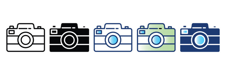  Photo Camera Icon Icon Set Multiple Style Collection