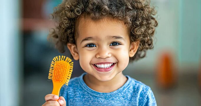 Child Using Sensory Brush for Calming