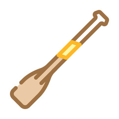 canoe paddle water trip tourism color icon vector illustration