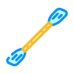kayak paddle water trip tourism color icon vector illustration