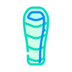tapered sleeping bag color icon vector illustration