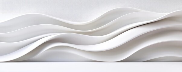 Obraz premium Geometric shapes illustration abstract background concept. A minimalistic wave pattern in white, perfect for modern design and artistic projects.