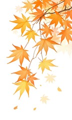 Fall leaves on tree branch.