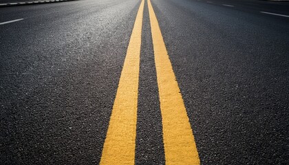 double yellow lines on asphalt street roadway surface texture background