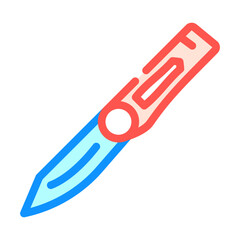 knife foldable rock climbing color icon vector illustration
