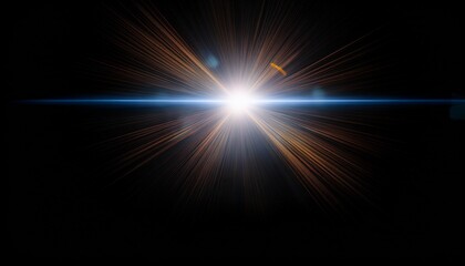 Obraz premium easy to add lens flare effects for overlay designs or screen blending mode to make high quality images abstract sun burst digital flare iridescent glare over black background