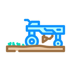 weeding robot harvests color icon vector illustration