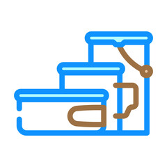 titanium cookware ultralight trekking color icon vector illustration