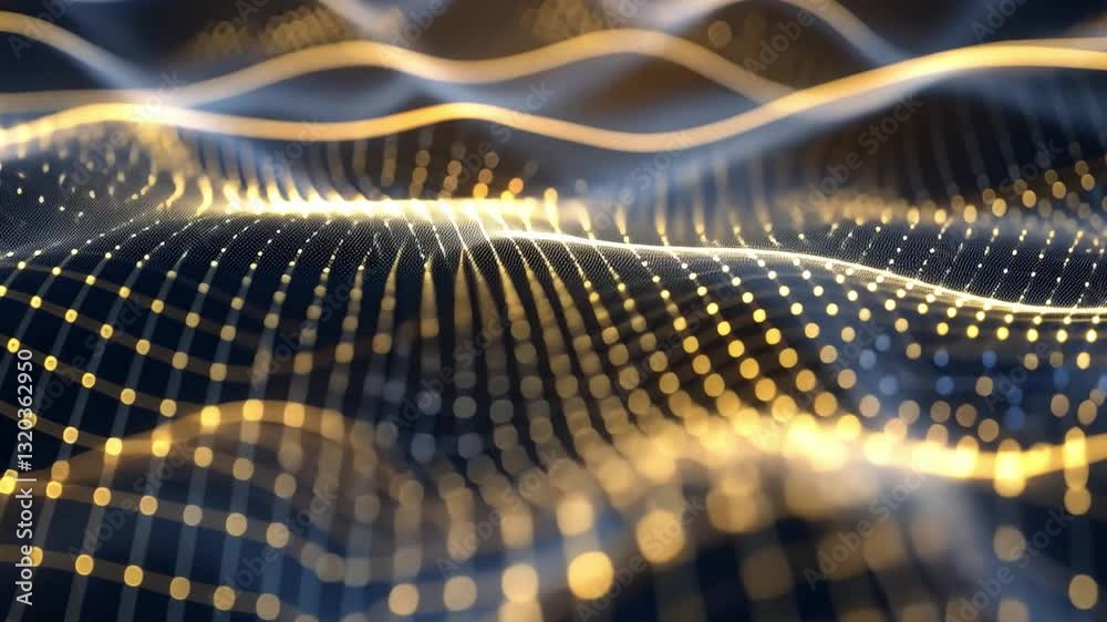 Poster dynamic digital abstract background featuring interconnected glowing dots and lines creating futuris