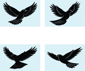 Obraz premium Flying Bird Silhouette vector illustration