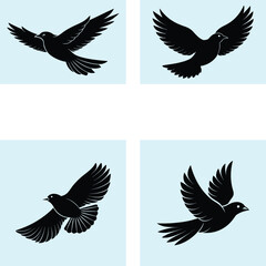 Naklejka premium Flying Bird Silhouette vector illustration