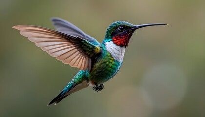 Vibrant Colorful Hummingbird Isolated on Transparent Background