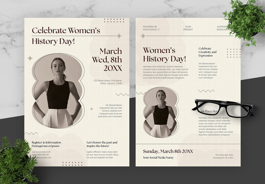 Black And Cream Women History Flyer