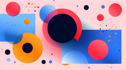 Trendy Capsule and Circle Shapes in a Vibrant Colorful Geometric Flat Design