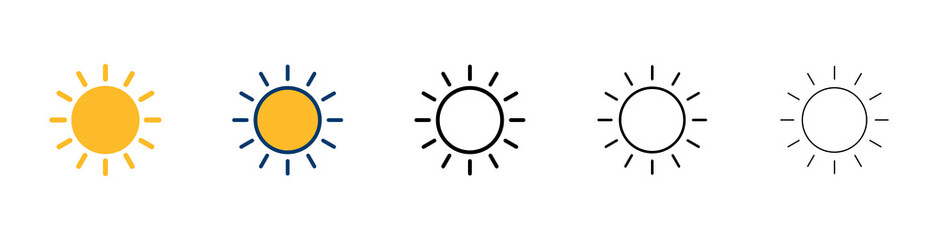 Sun icon vector isolated on white background. Sun vector icon
