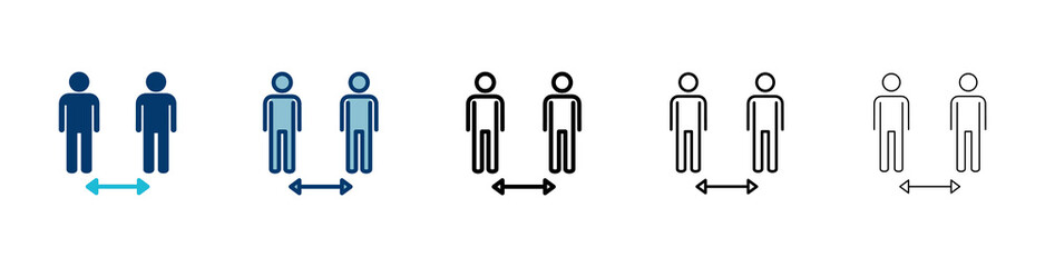 Social distancing icon vector isolated on white background. Keep distance sign. Coronavirus. Social Distancing and Self Quarantine.