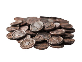 A Pile of Ancient, Tarnished Coins: A Glimpse into History