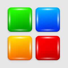 3D square buttons for websites and game
